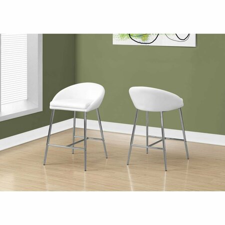 HOMEROOTS White & Chrome Base & Counter Height Barstool - 2 Piece 332749